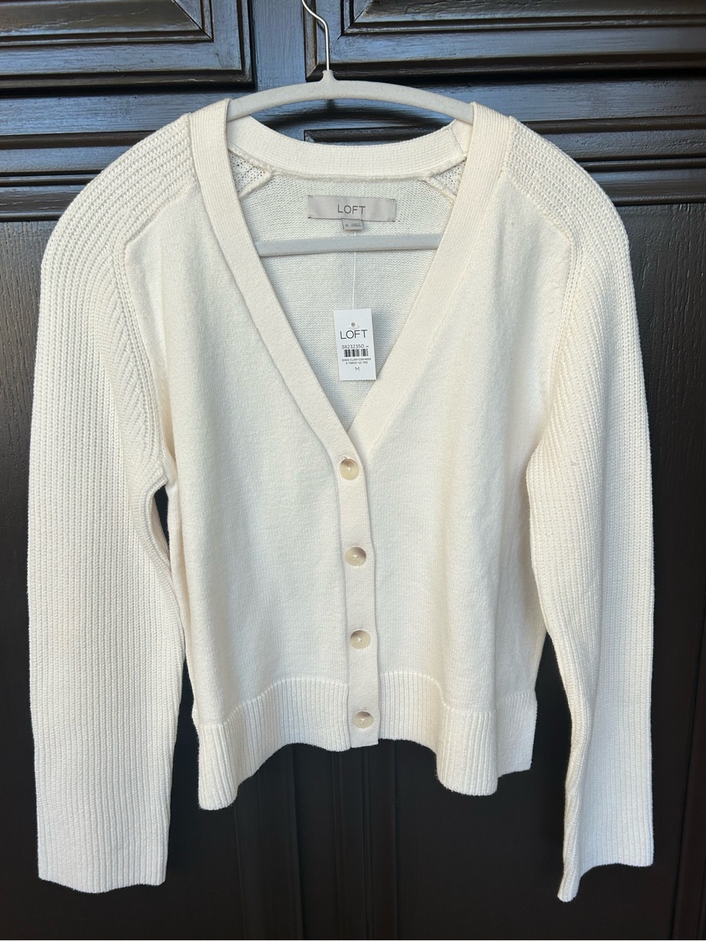 LOFT ivory cardigan sweater. Size M